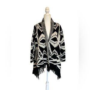 Black and White Blanket Cardigan